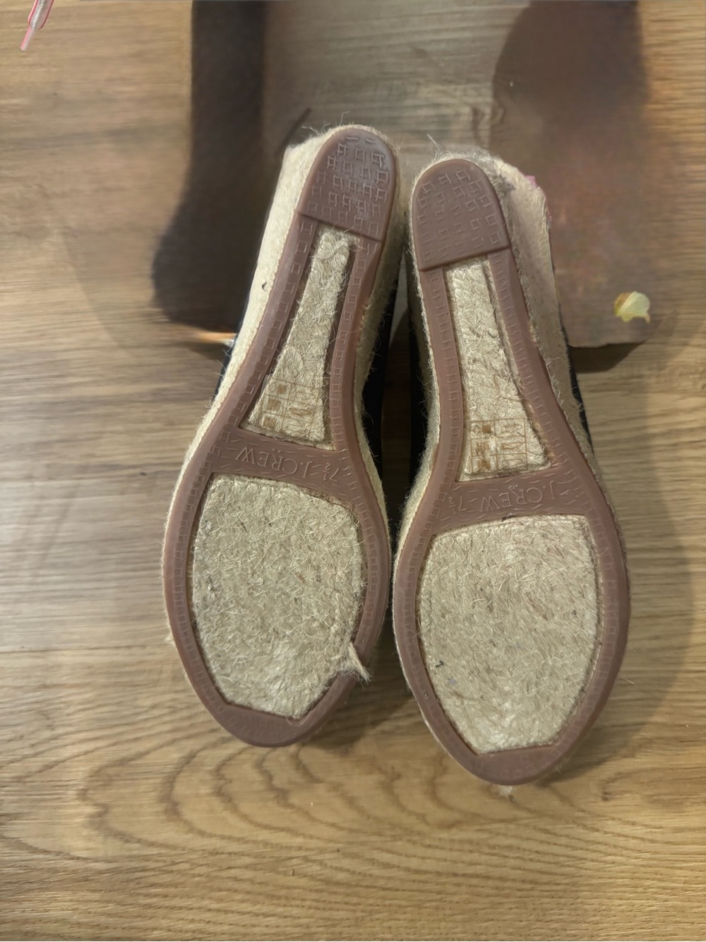 J. Crew Black Espadrille Wedge Shoes with Jute Sole